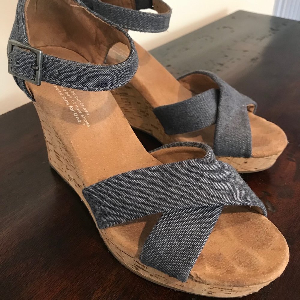 TOMS Wedge Denim Sandal